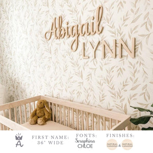 First & Middle Name Sign - Combination Script + Block Font