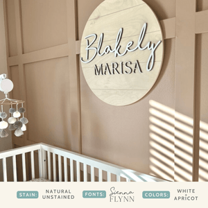 Shiplap Round Name Sign (Instant Font Preview)