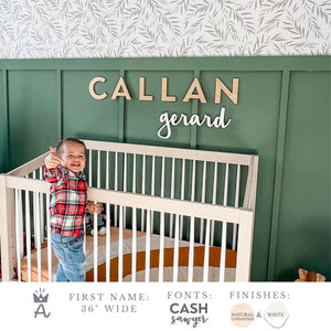 First & Middle Name Sign - Combination Block + Script Font