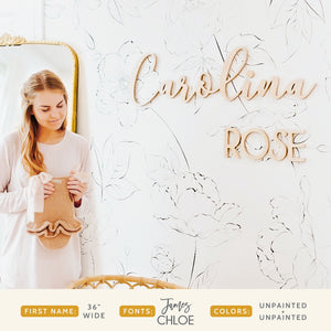 First & Middle Name Sign - Combination Script + Block Font
