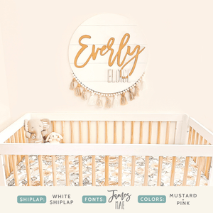 Shiplap Round Name Sign (Instant Font Preview)