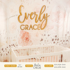First & Middle Name Sign - Combination Script + Block Font