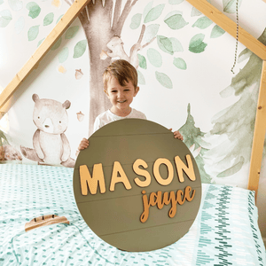 Shiplap Round Name Sign (Instant Font Preview)