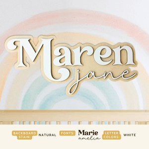 Backboard Style Name Sign - Combination Block + Script