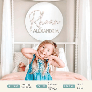 Shiplap Round Name Sign (Instant Font Preview)