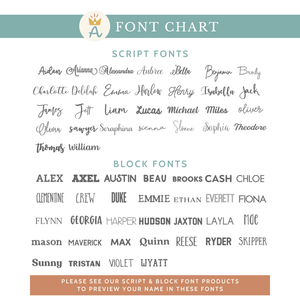 Backboarded  Name Sign - Combination Block + Script Font