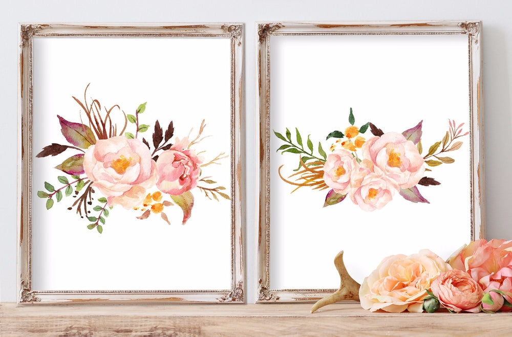 Tribal Rose - Set of 2 Floral Bouquets - Instant Download