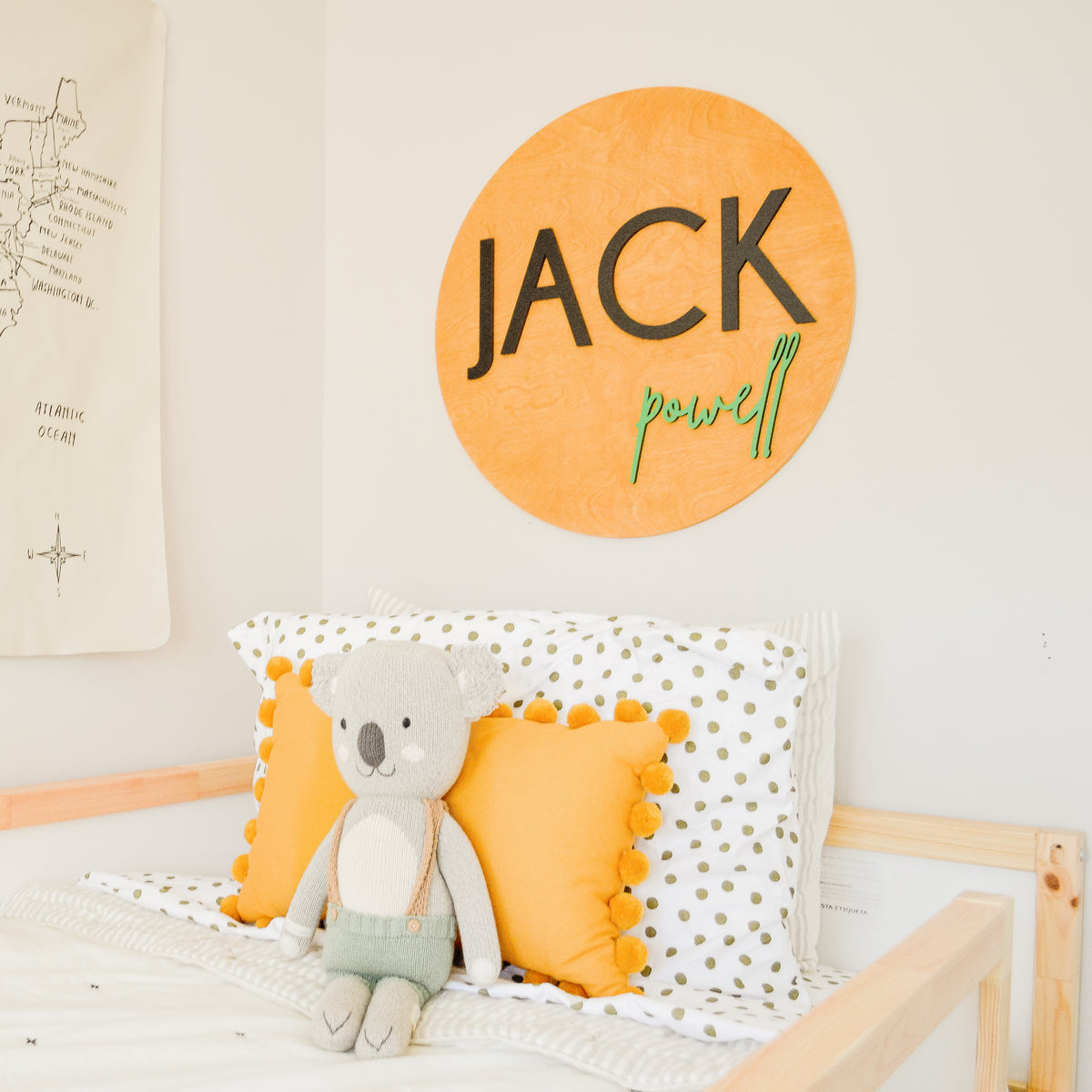 Round Nursery Name Signs by Adoren Studio