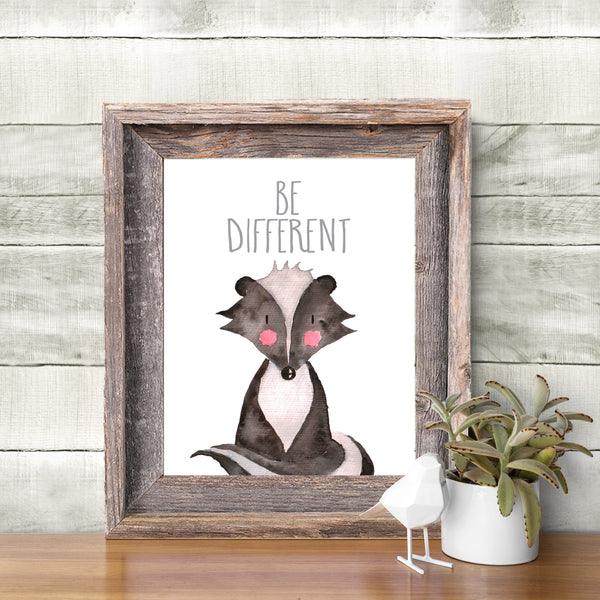 Woodland Collection - Badger - Be Different - Print