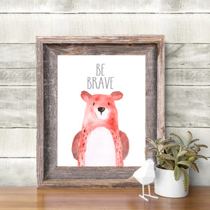 Woodland Collection - Bear - Be Brave - Instant Download