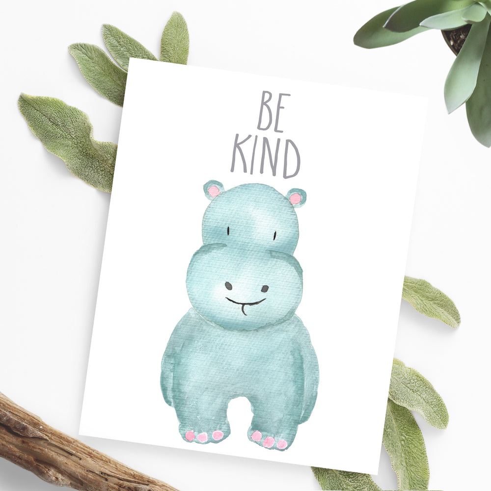 Safari Collection - Hippo Be Kind - Print