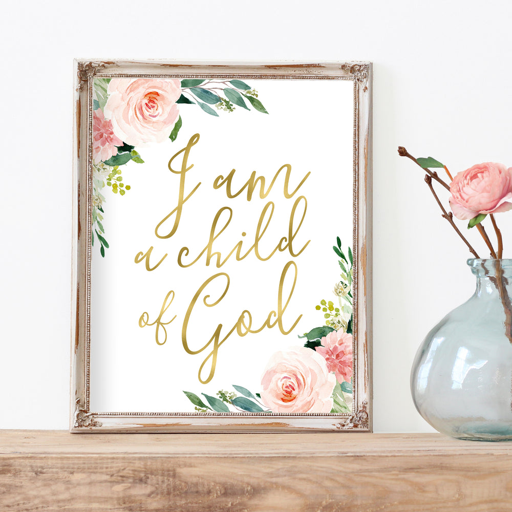 Blushed Collection - I am a child of God - Instant Download