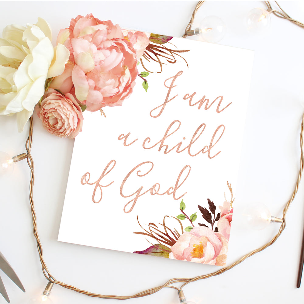 Tribal Rose - I am a child of God - Instant Download