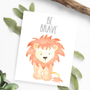 Watercolor Lion Nursery Printable Art