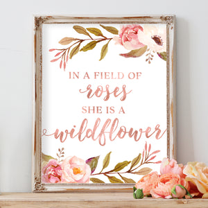 Tribal Rose - In A Field of Roses She Is A Wildflower - Print