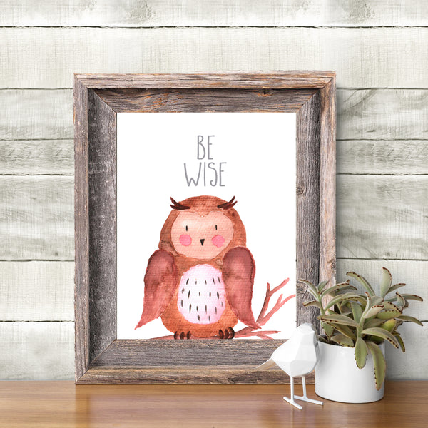 
        Woodland Collection - Owl - Be Wise - Print
        