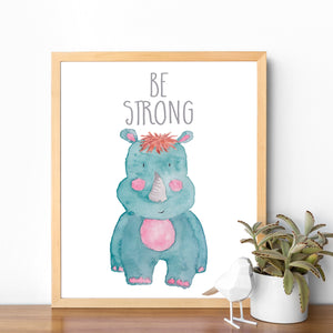 Safari Collection - Rhino Be Strong - Instant Download