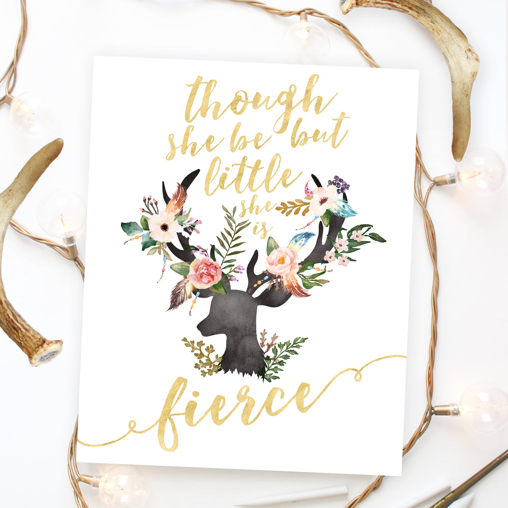 Bohemia Collection - Though She Be But Little She Is Fierce - Instant Download